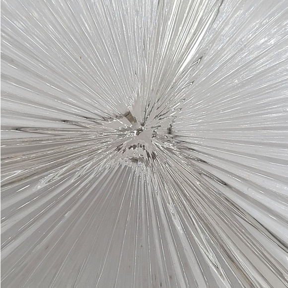 Starburst Round Three Section Divided Fruit Nut Vintage Glass Serving Bowl - Picture 5 of 7